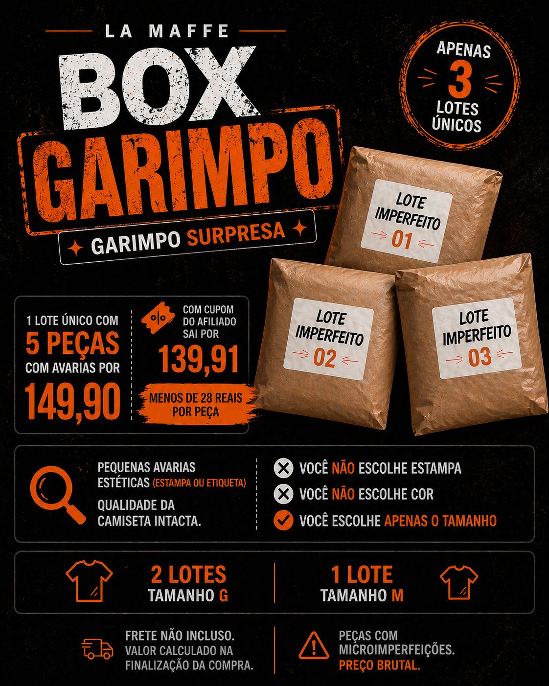BOX GARIMPO – LOTE IMPERFEITO (5 PEÇAS)